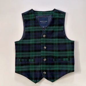 Janie and Jack Green and Blue Plaid Button Down Shirt